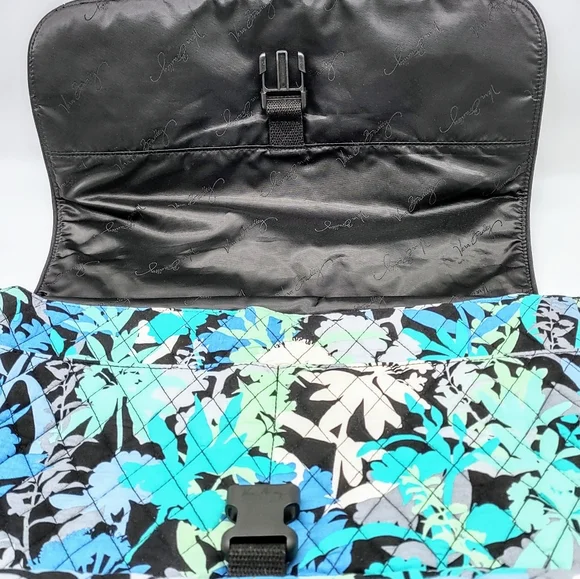Vera Bradley Camofloral Laptop Messenger Bag Blue Floral Quilted - Picture 2 of 11